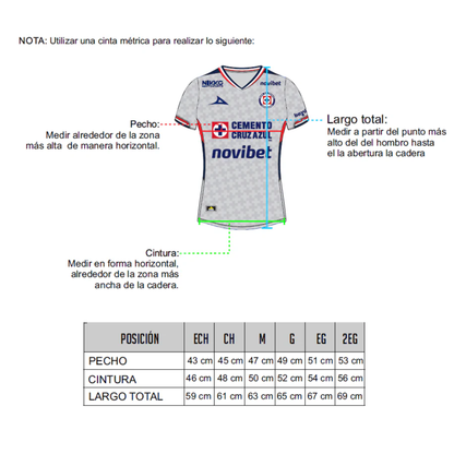 JERSEY VISITANTE CLUB CRUZ AZUL MUJER 2025-2026