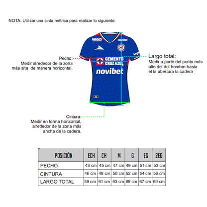 JERSEY LOCAL CLUB CRUZ AZUL MUJER 2025-2026